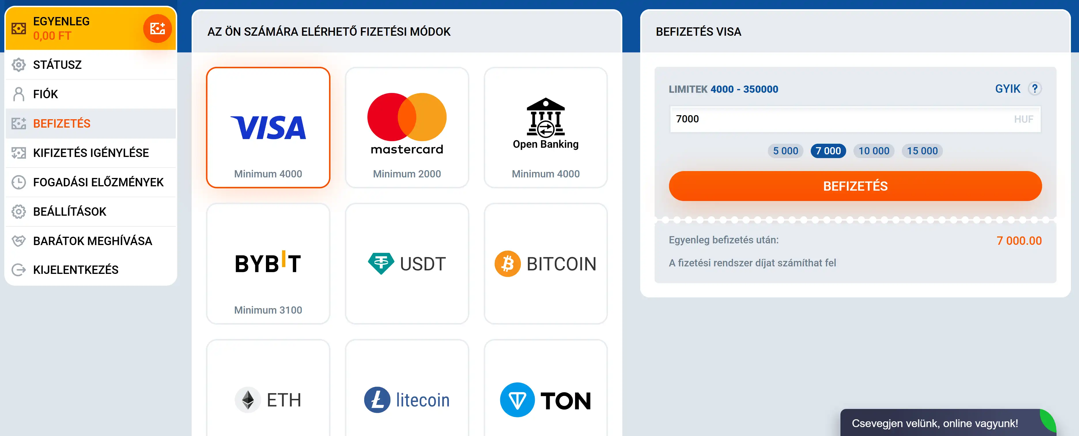 Mostbet pénztár – befizetés és kifizetés módszerek